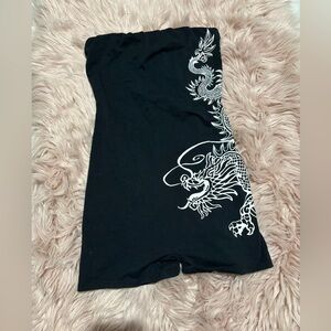 Black and white dragon romper